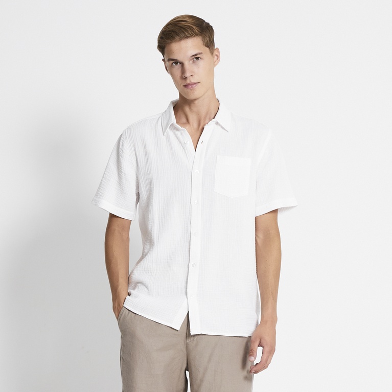 Short sleeve shirt "Isak Muslin" White